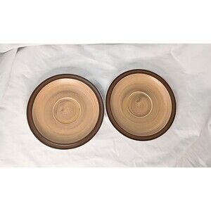 Set of 2 Electra Casual Ceram Stoneware Saucers Camero Brown